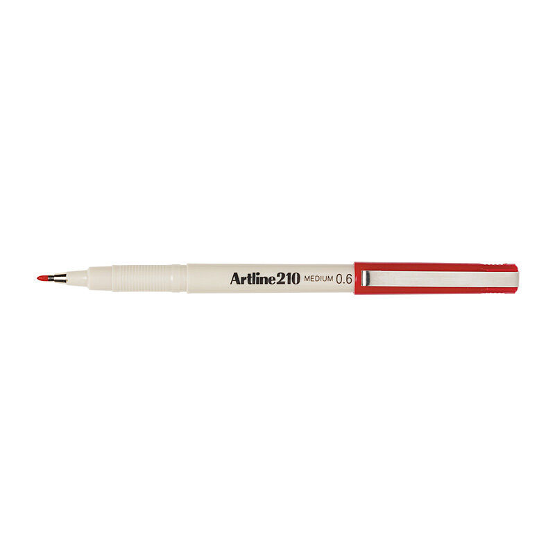 Artline 210 Red Fineliner Pen 0.6 mm (Box of 12)