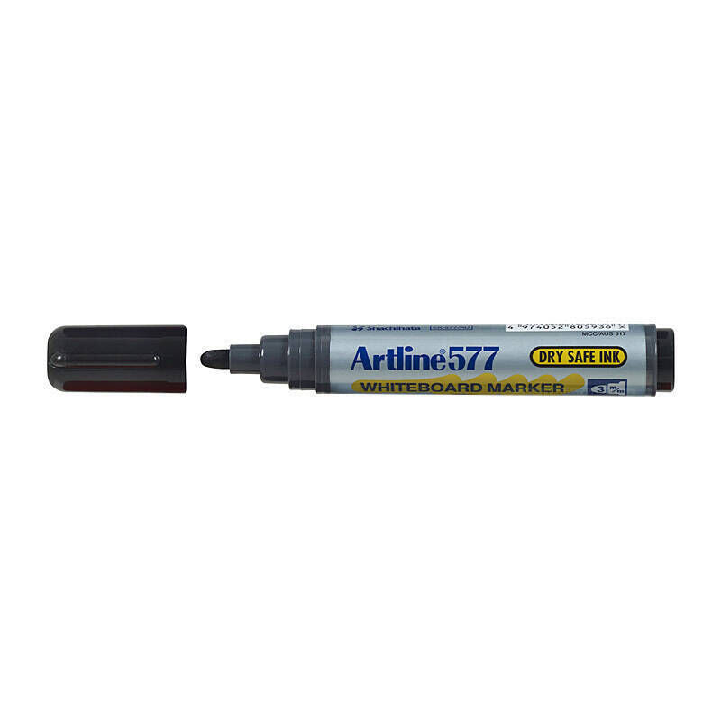 Artline 577 Black Whiteboard Marker Bullet Tip 2.0 mm (Box of 12)