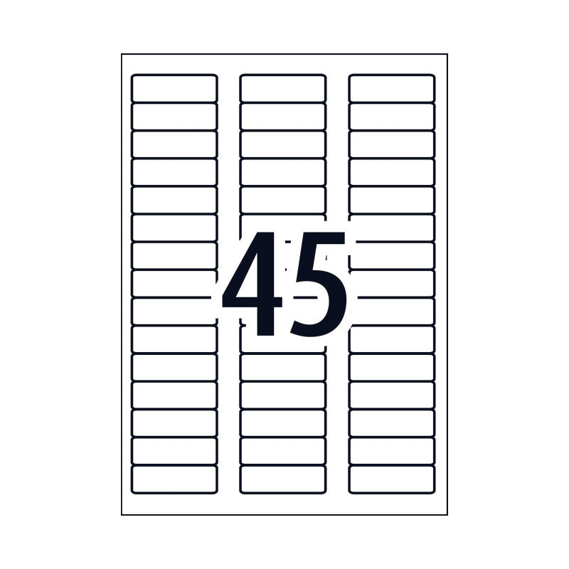 Avery L7516GU General Use Labels - 45.7 x 21.2mm - 45 Labels per Sheet - Pack of 100 Sheets