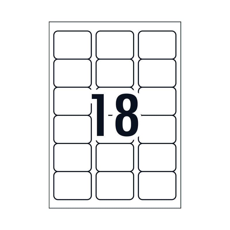 Avery L7161 Laser Labels - 63.5 x 46.6mm - 18 Labels per Sheet - Pack of 100 Sheets