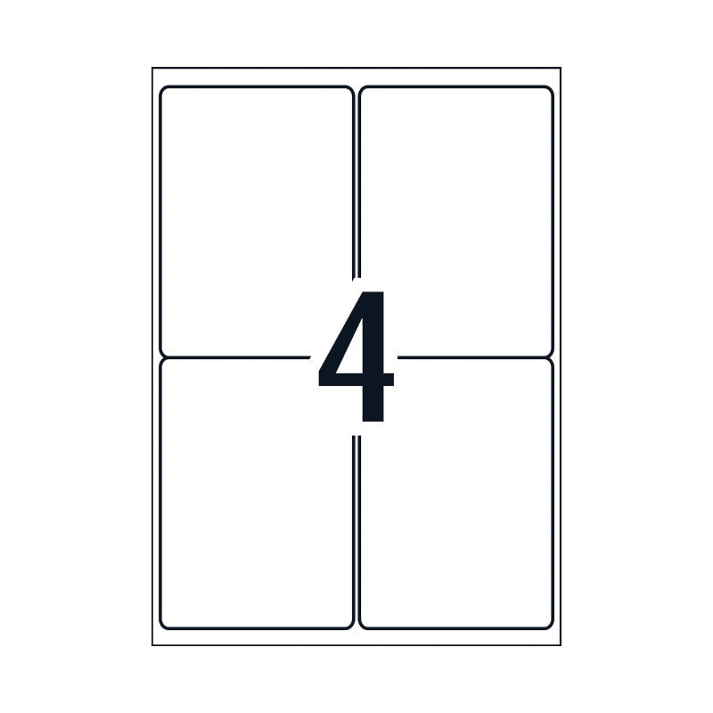 Avery L7069 Heavy Duty Laser Labels - 139 x 99.1mm - 4 Labels per Sheet - Pack of 25 Sheets