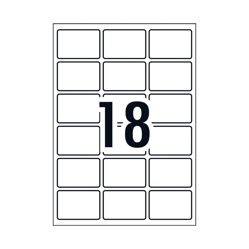 Avery L7109 Rectangle Labels - 18 Labels per Sheet - Pack of 10 - 64 x 42mm