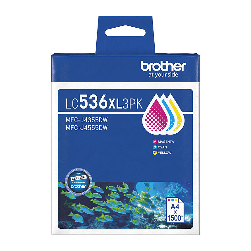 Brother LC-536XL CMY (Cyan, Yellow & Magenta) Colour Ink Pack