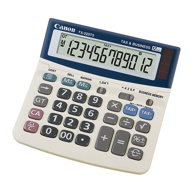 Canon TX-220TS Pocket Calculator - Dual Power