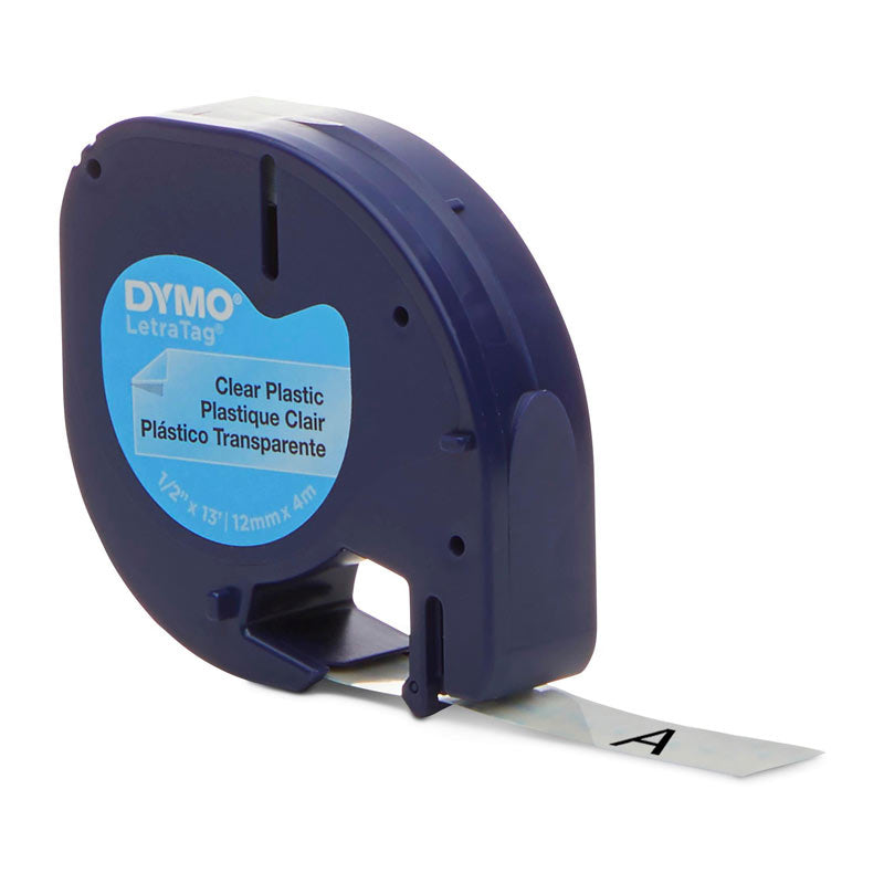 Dymo LT LetraTag Plastic 12 mm x 4m Clear