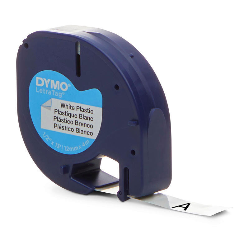 Dymo LT LetraTag Plastic 12 mm x 4m White