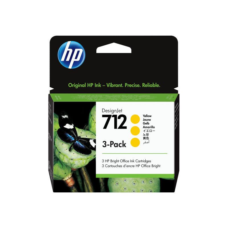 HP (Hewlett Packard) #712 29ml Yellow Ink Cartridge (3 -Pack) (3ED79A)