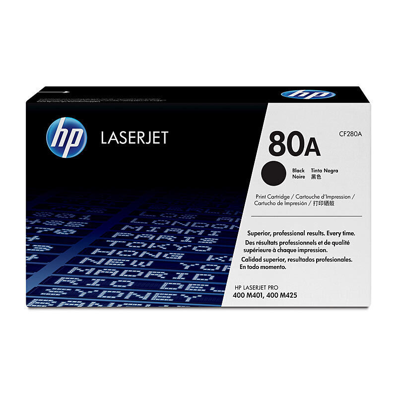 HP (Hewlett Packard) #80A Black Toner Laser Cartridge CF280A