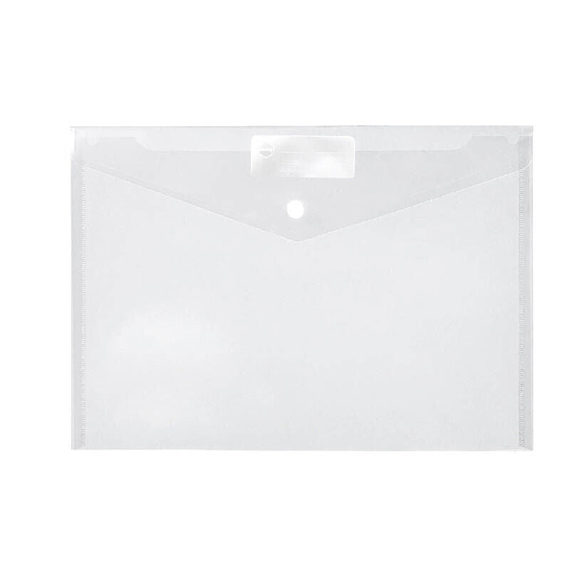 Marbig A4 Document Wallet with Button Closure (Clear)