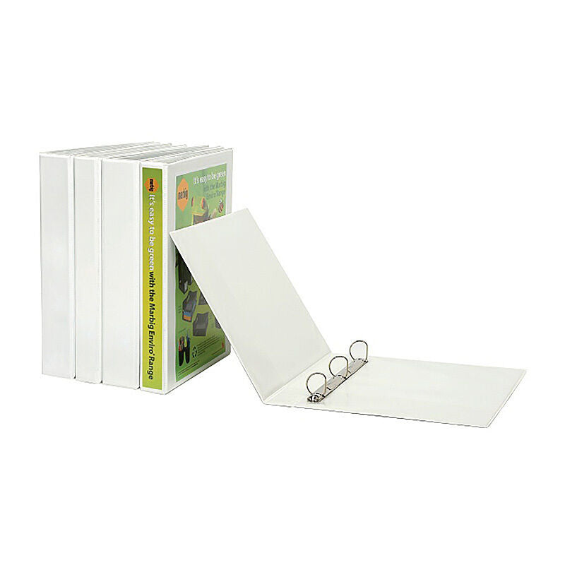 Marbig A4 Ring Binder 4D 65 mm PP White
