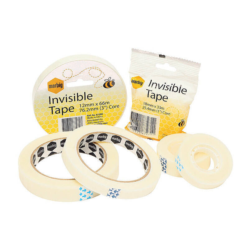 Marbig Invisible Tape 18 mm x 33M - 25.4 mm Core