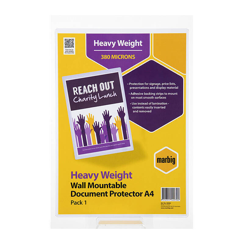 Marbig PVC Document Protector - A4 Wall Mount
