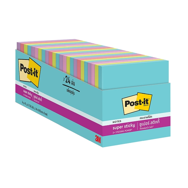 Post-It SS Notes 654-24SSMIA Cabinet Pack 76X76 Supernova Neon Pack of 24