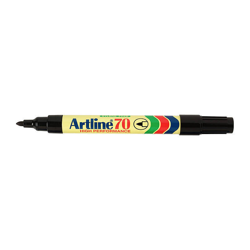 Artline 70 Black Permanent Marker Bullet Tip 1.5 mm (Box of 12)