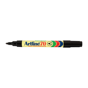 Artline 70 Black Permanent Marker Bullet Tip 1.5 mm (Box of 12)