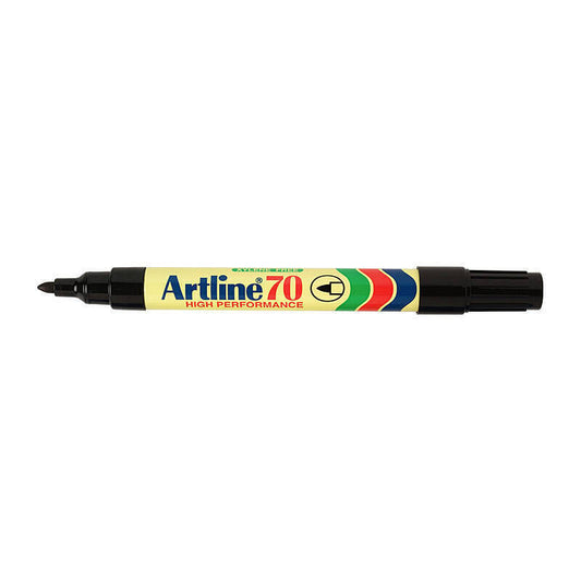 Artline 70 Black Permanent Marker Bullet Tip 1.5 mm (Box of 12)