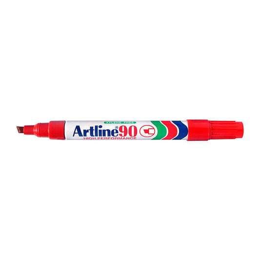 Artline 90 Red Permanent Marker Chisel Tip 2.0 - 5.0 mm (Box of 12)