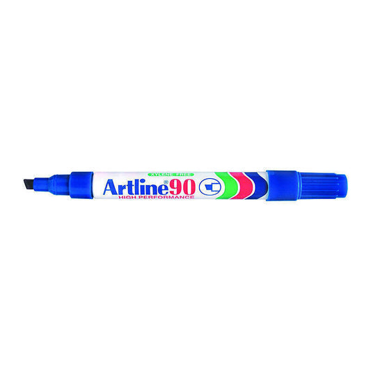 Artline 90 Blue Permanent Marker Chisel Tip 2.0 - 5.0 mm (Box of 12)