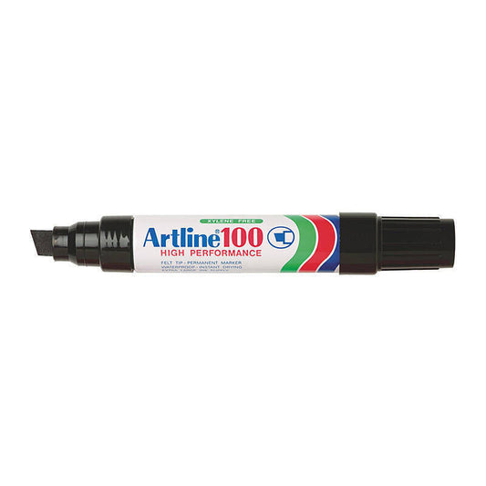 Artline 100 Black Permanent Marker Chisel Tip 7.5 - 12.0 mm