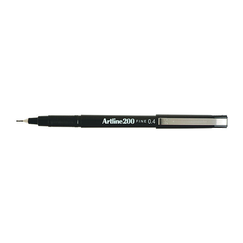 Artline 200 Black Fineliner Pen 0.4mm Box of 12