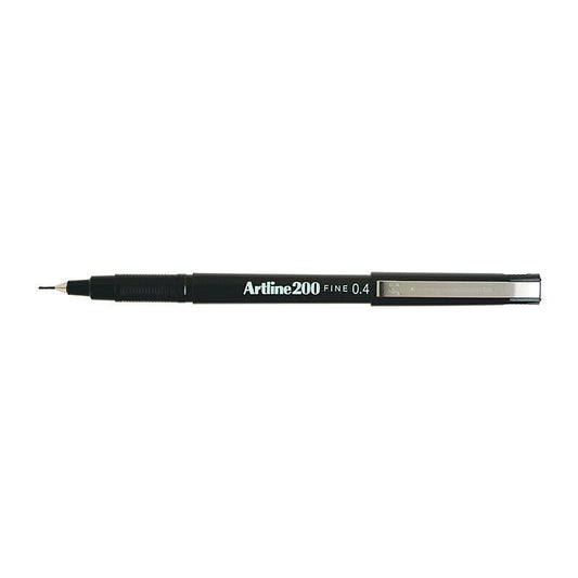 Artline 200 Black Fineliner Pen 0.4mm Box of 12