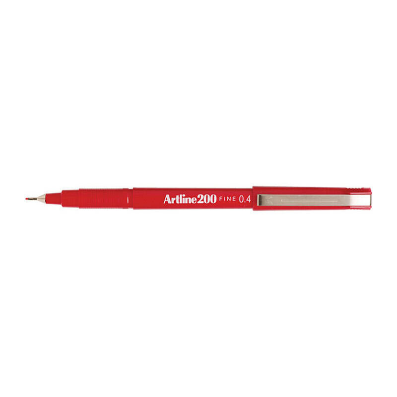Artline 200 Red Fineliner Pen 0.4 mm (Box of 12)