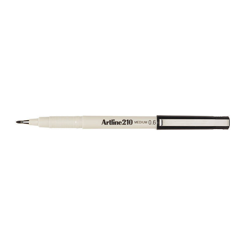 Artline 210 Black Fineliner Pen 0.6 mm (Box of 12)