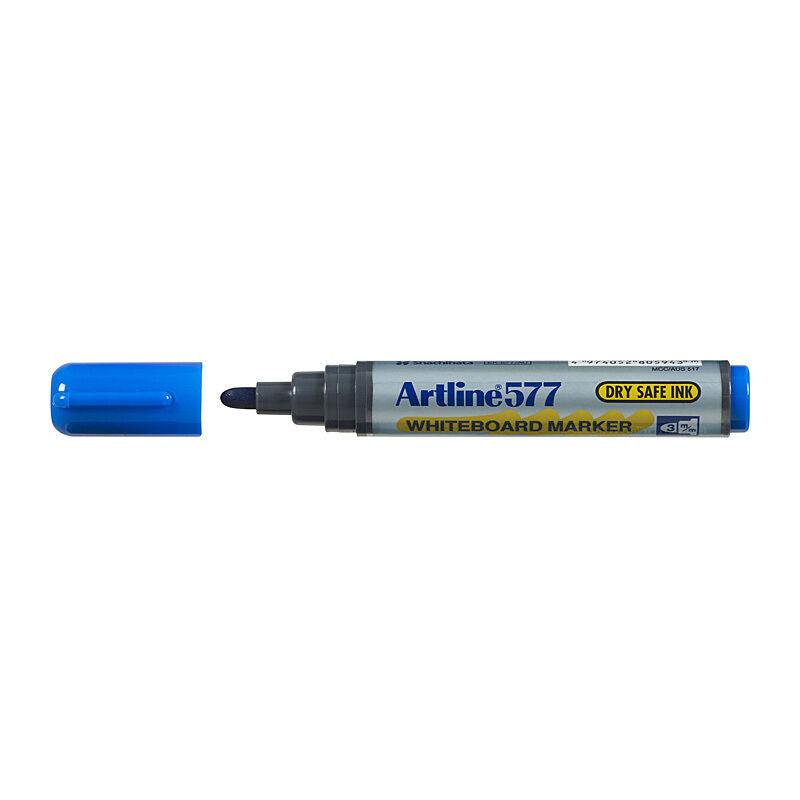Artline 577 Blue Whiteboard Marker Bullet Tip 2.0 mm (Box of 12)