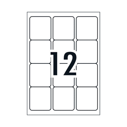Avery L7164GU General Use Labels - 63.5 x 46.6mm - 12 Labels per Sheet - Pack of 100 Sheets