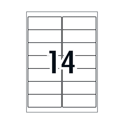 Avery L7163 QuickPEEL Laser Labels - 99.1 x 38.1mm - 14 Labels per Sheet - Pack of 100 Sheets