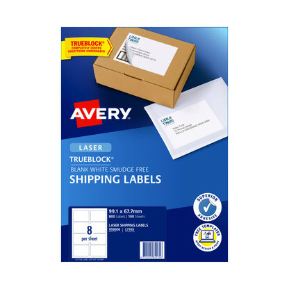 Avery L7165 Laser Labels - 99.1 x 67.7mm - 8 Labels per Sheet - Pack of 100 Sheets