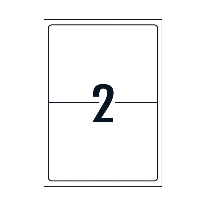 Avery L7168 Laser Labels - 199.6 x 143.5mm - 2 Labels per Sheet - Pack of 100 Sheets