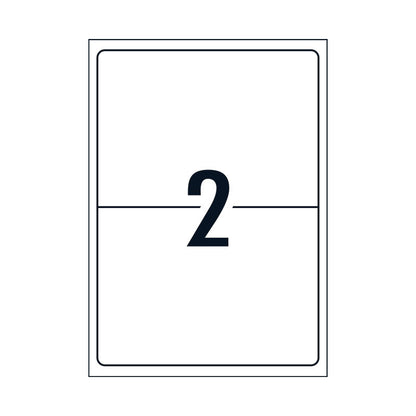 Avery L7168 Laser Labels - 199.6 x 143.5mm - 2 Labels per Sheet - Pack of 100 Sheets