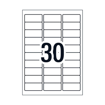 Avery L7158 Laser Labels - 64.6 x 25.4mm - 30 Labels per Sheet - Pack of 100 Sheets
