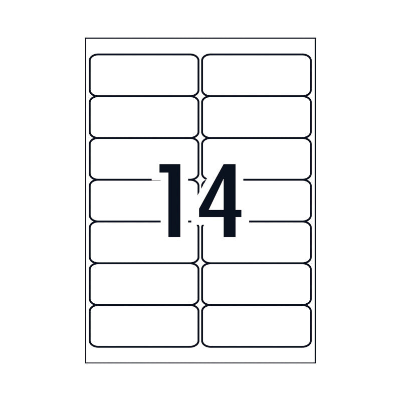 Avery L7063 Heavy Duty Laser Labels - 99.1 x 38.1mm - 14 Labels per Sheet - Pack of 25 Sheets