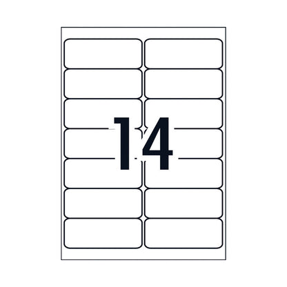 Avery L7063 Heavy Duty Laser Labels - 99.1 x 38.1mm - 14 Labels per Sheet - Pack of 25 Sheets