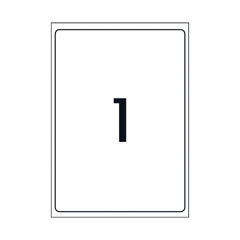 Avery L7067 Heavy Duty Laser Labels - 199.6 x 289.1mm - Full Sheet - 1 Label per Sheet - Pack of 25 Sheets