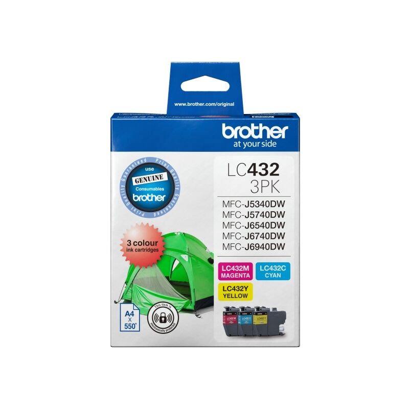 Brother LC432 CYM (Cyan, Yellow & Magenta) Colour Pack