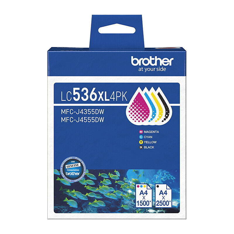 Brother LC-536XL BCMY (Black, Cyan, Yellow & Magenta) Colour Ink Pack