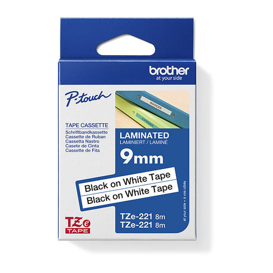 Brother TZe-221 Label Tape Twin Pack - Black on White - 9 mm