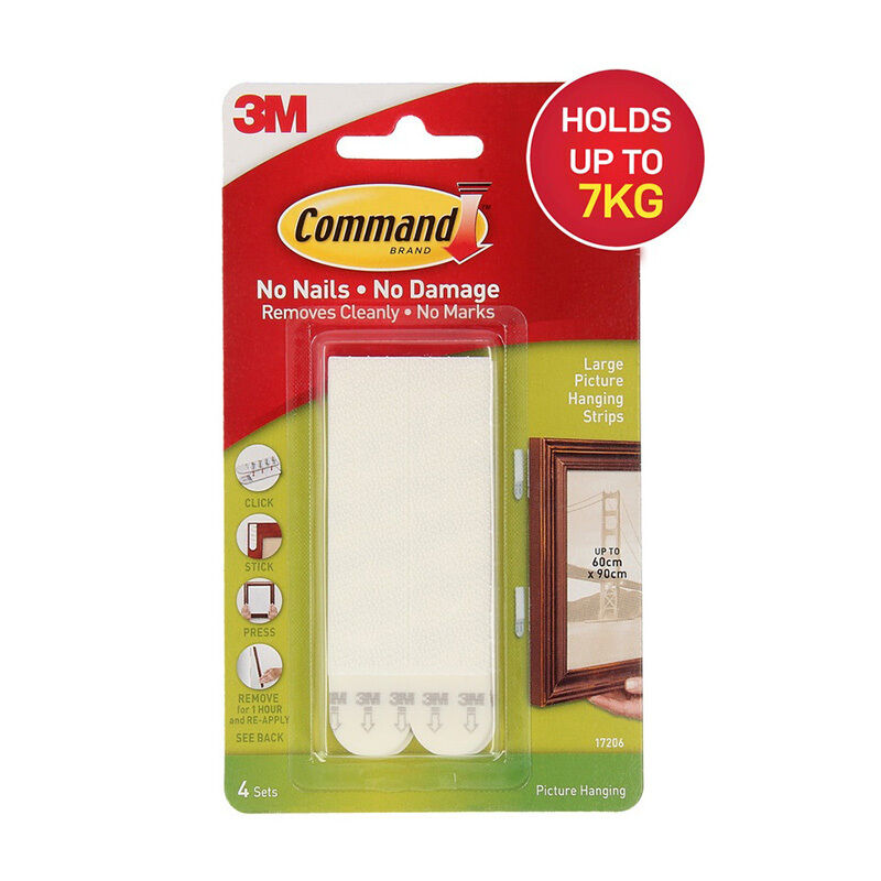 Command MD Hanging Strips 17206 - Large Pack of 4