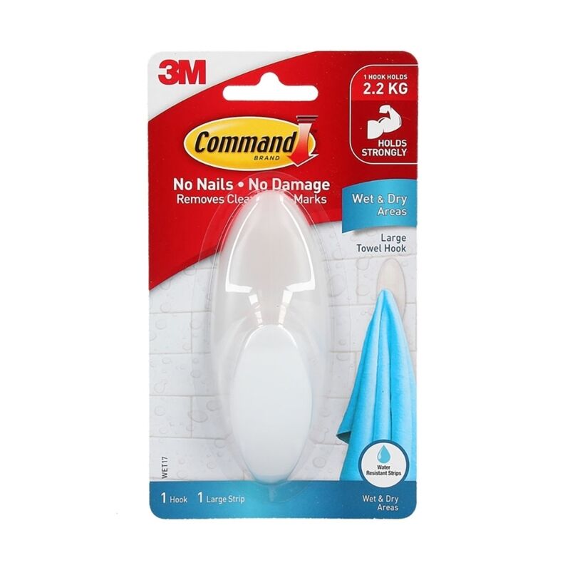 Command Large Towel Hook - 4 Pack