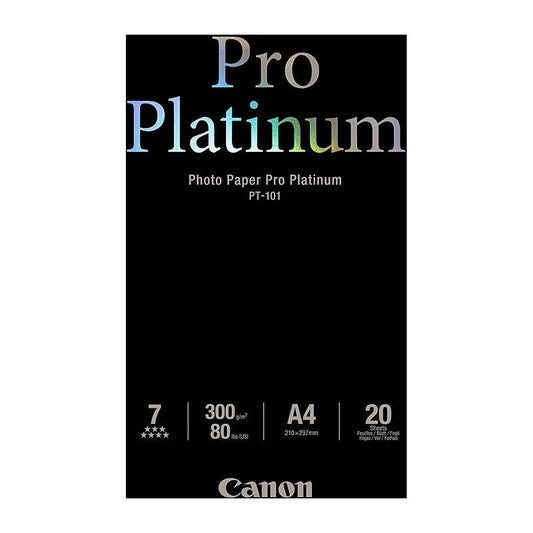 Canon A4 Pro Platinum Photo Paper - 20 Sheets