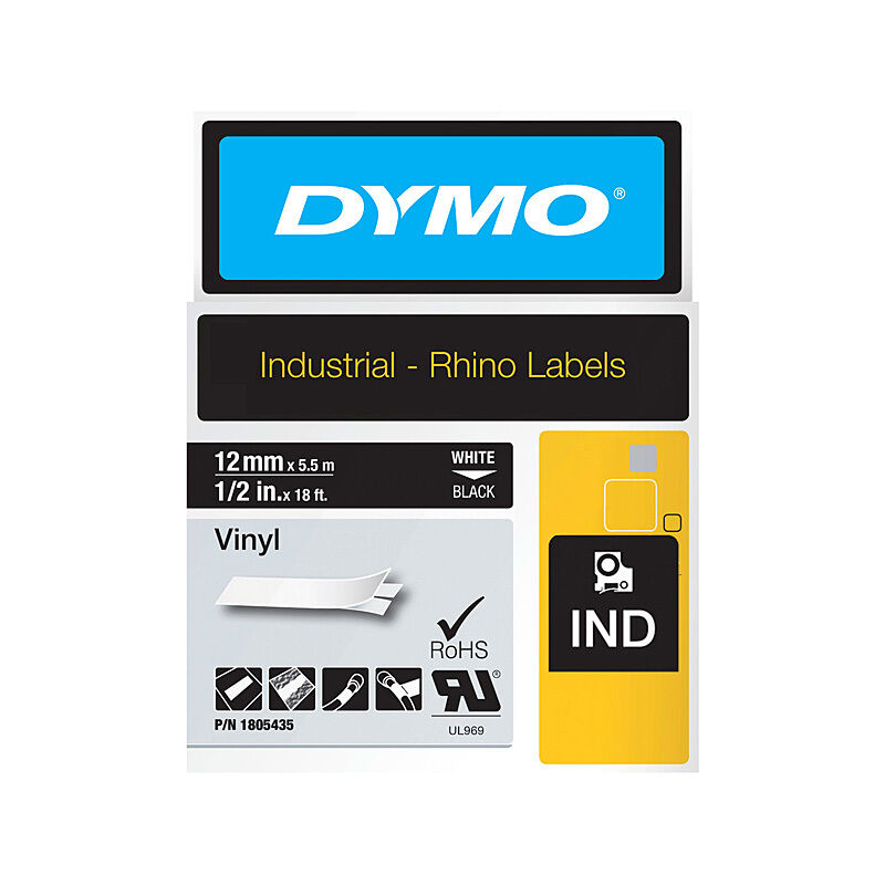 Dymo Rhino Vinyl Tape 12 mm Black