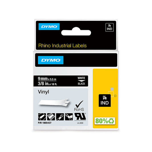 Dymo Rhino Vinyl Tape 9 mm Black