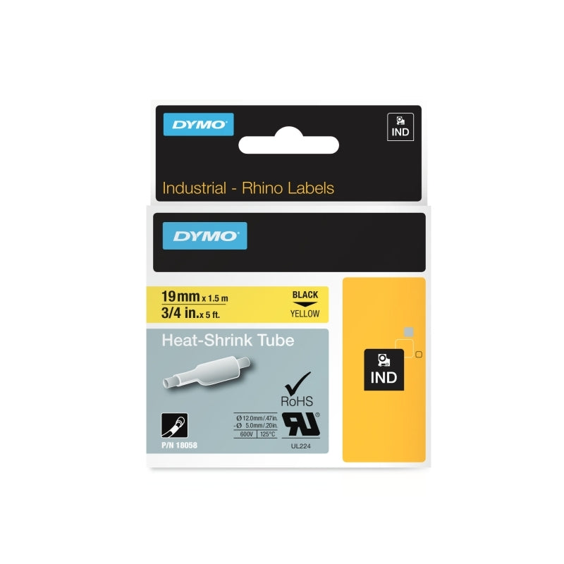 Dymo Rhino Heat Shrink Label 19 mm Yellow