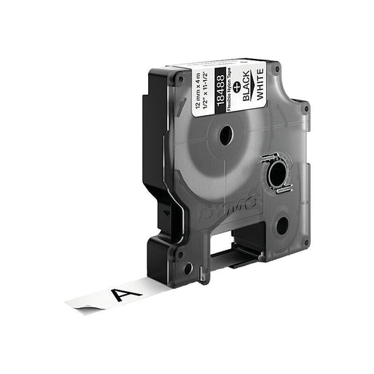 Dymo Rhino Black on White 12 mm Tape