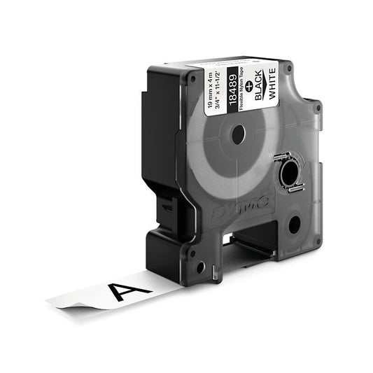 Dymo Rhino Nylon Label 19 mm Black/White