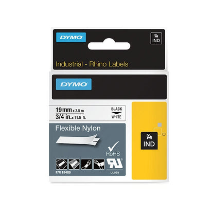 Dymo Rhino Nylon Label 19 mm Black/White