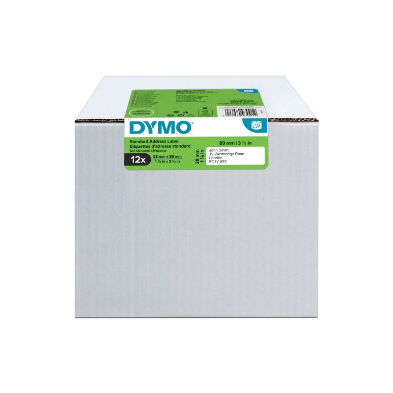 Dymo LabelWriter Standard Address Labels 28 mm x 89 mm - Pack of 12